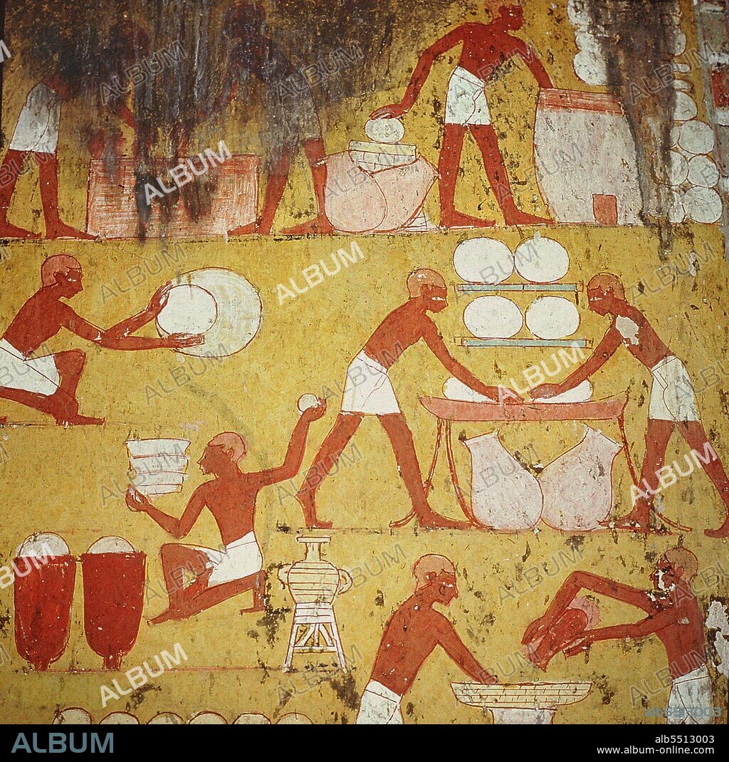 ANCIENT EGYPT. Bread making. From the tomb of Kenamun, Sheikh Abd el-Qurna.