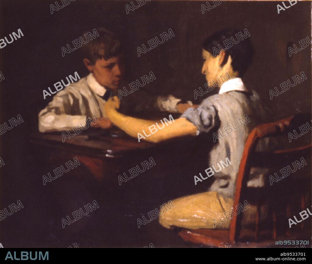 THOMAS P. ANSHUTZ. Checker Players. Date: ca. 1895. oil on canvas.