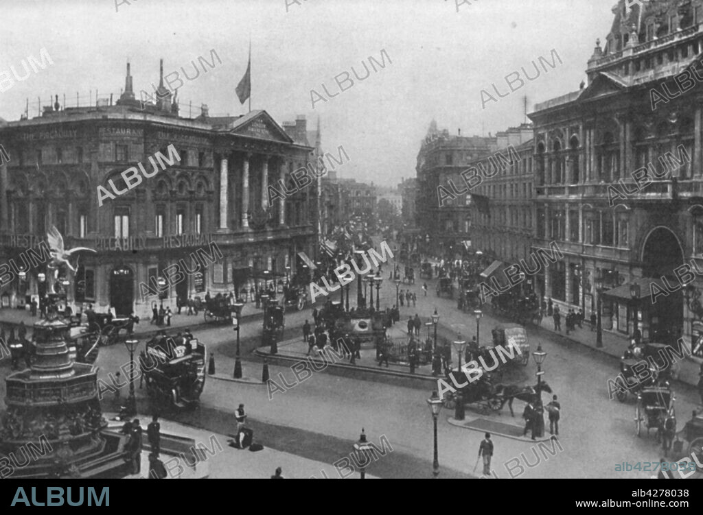 FRANCIS FRITH & CO. 'Piccadilly Circus', 1909. From "The British Printer Vol. XXII". [Raithby, Lawrence & Co., Ltd, London and Leicester, 1909].