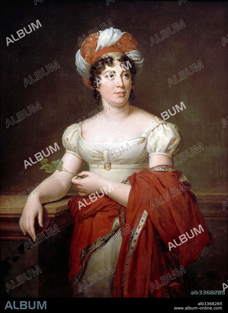 FRANÇOIS GERARD. Portrait of the author Baronne Anne Louise Germaine de Staël (1766-1817).