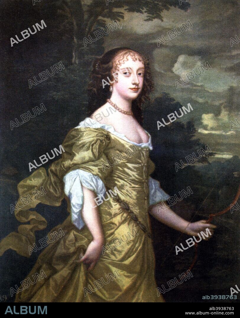 Portrait of Frances, Duchess of Richmond, c1662-1665. Frances Stuart (1647-1702) was the original model for the figure of Britannia on coins since 1667. She may have had an affair with King Charles II. From the Royal Collection.