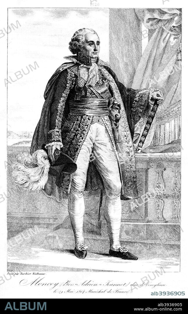 Bon Adrien Jeannot de Moncey (1754-1842), Marshal of France, 1839. De Moncey was a prominent soldier in the French Revolutionary and Napoleonic Wars.
