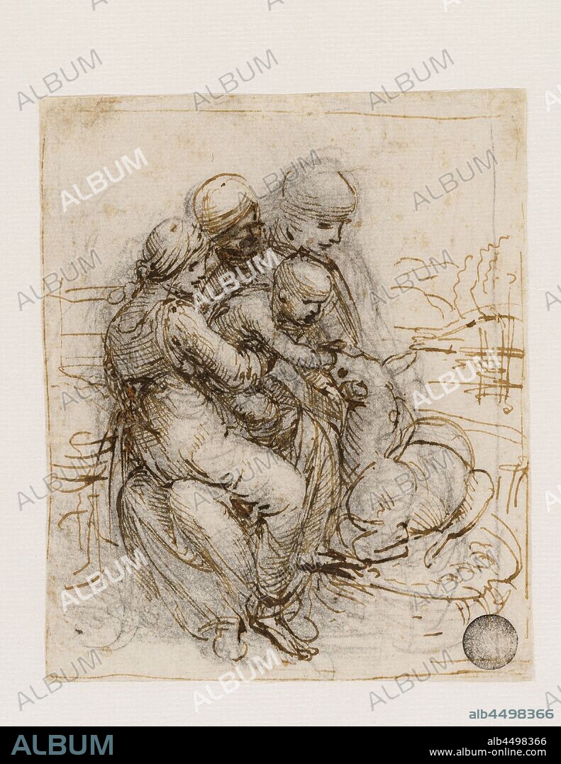 LEONARDO DA VINCI. The Virgin and Child with Saint Anne (Anna Metterza).