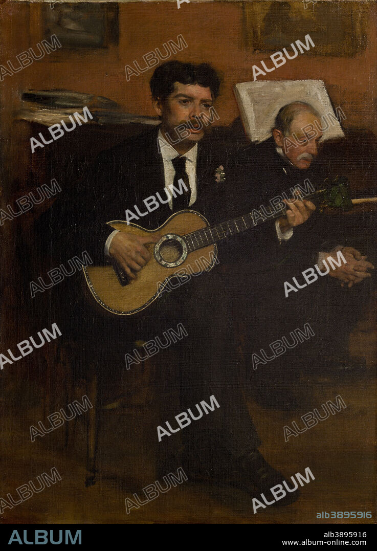 EDGAR DEGAS. Lorenzo Pagans et Auguste de Gas Lorenzo Pagans and Auguste de Gas. Date/Period: 1871 - 1872. Painting. Oil on canvas. Height: 540 mm (21.25 in); Width: 390 mm (15.35 in).