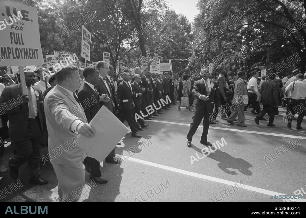 August 28, 1963 - Martin Luther King with leaders at the March on Washington during the civil rights movement.