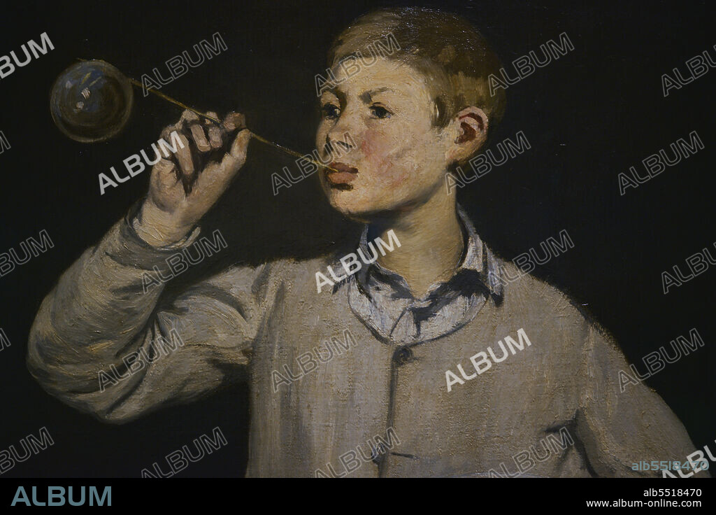 EDOUARD MANET (1832-1883). FRENCH PAINTER.. Edouard Manet (1832-1883). Pintor Impresionista francés. Niño haciendo pompas de jabón, 1867. Oleo sobre lienzo (100,5 x 81,4 cm). Detalle. Museo Calouste Gulbenkian. Lisboa. Portugal.
