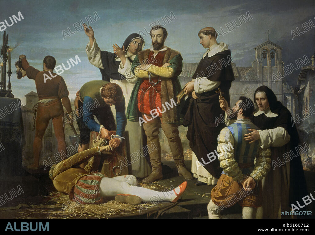 ANTONIO GISBERT (1834-1902). LOS COMUNEROS DE CASTILLA - PADILLA, BRAVO Y MALDONADO - 1860 - OLEO/LIENZO - 255 x 365 cm - 
ECLECTICISMO ESPAÑOL.