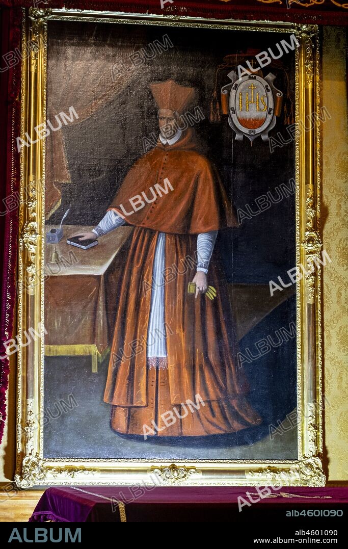 retrato del cardenal Juan Martínez Silíceo, siglo XVII , sala rectoral, Real Colegio de Doncellas Nobles, Toledo, Castilla-La Mancha, Spain.