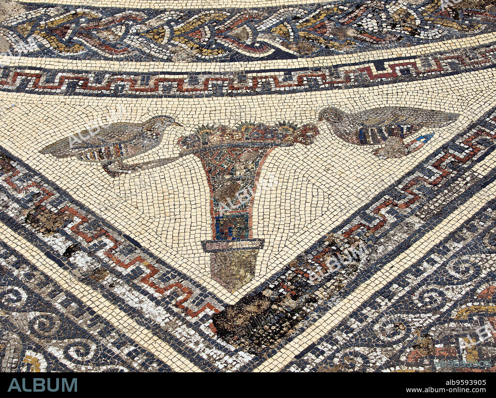 Mosaicos de la casa de orfeo.Ciudad Romana de Volubilis(II d.c.), yacimiento arqueologico.Marruecos.