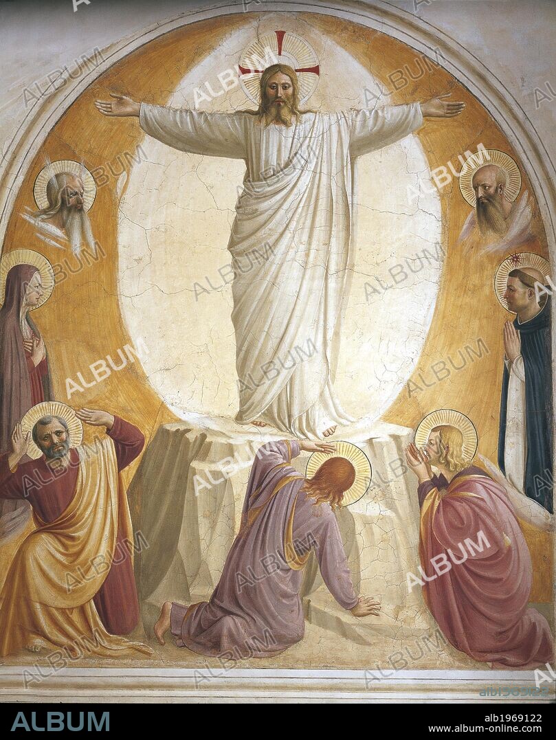 The Transfiguration, 1437-1445, by Giovanni da Fiesole, known as Fra Angelico (ca 1400-1455), fresco. Cells of the first floor, St Mark's Convent, Florence.