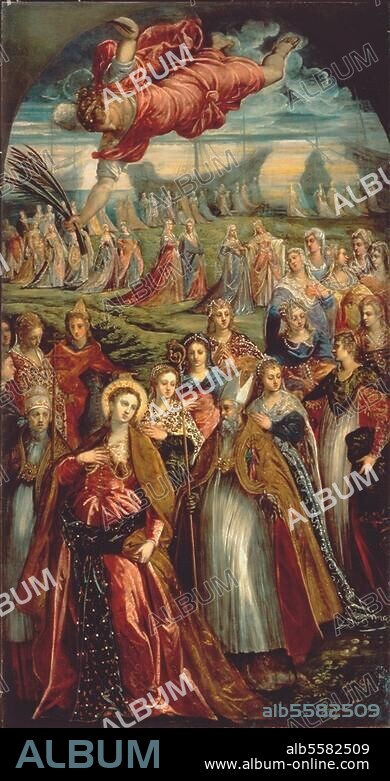 Tintoretto, eigentl. Jacopo Robusti. 1518-1594. "Die Reise der Heiligen Ursula", um 1555. Öl auf Leinwand, 330 × 178 cm. Venedig, Chiesa di S. Lazzaro dei Mendicanti.