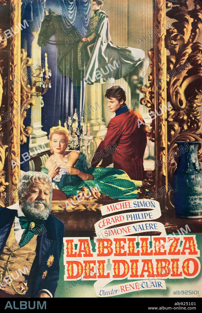 Poster de LA BELLEZA DEL DIABLO, 1950 (LA BEAUTE DU DIABLE), dirigida por RENE CLAIR. Copyright FRANCO LONDON FILMS/FILMS UNIVERSALIA.