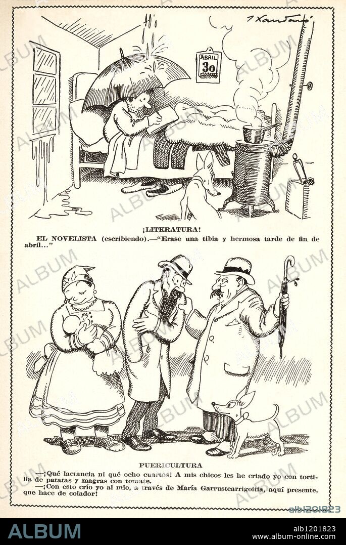 JOAQUIM XAURADÓ Y ECHAUZ. Chiste dibujados por Joaquim Xauradó, dibujante e ilustrador  (Filipinas 1872-Madrid 1933).