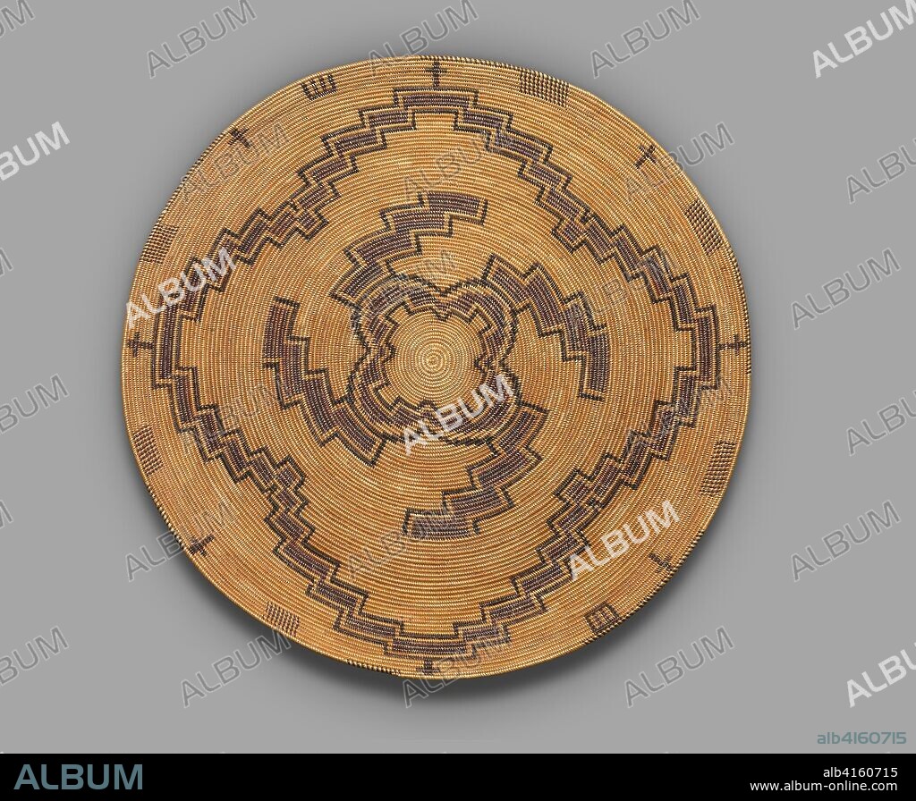 Polychrome Gambling Tray. Yokuts; Central California, United States. Date: 1890-1900. Dimensions: Diam. 66 cm (26 in.). Plant fibers. Origin: California.