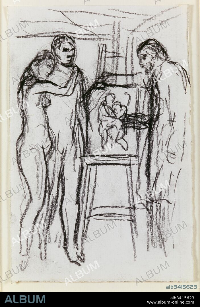 Pablo Picasso, study for "La Vie", 1903. Drawing on paper, 14,3 x 9,6 cm. MBP 110.507.