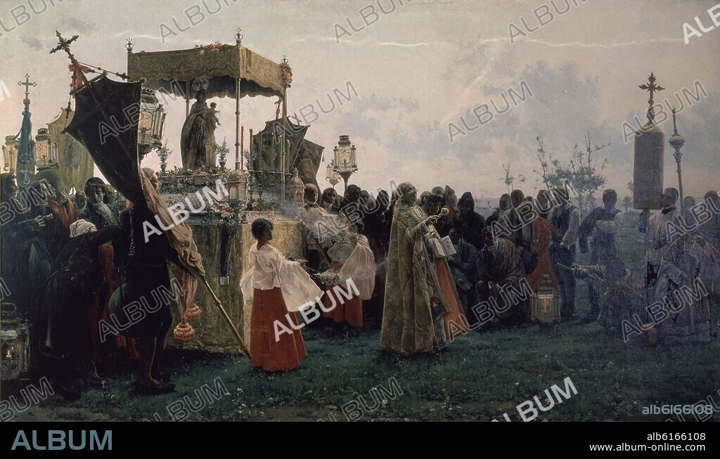 SALVADOR VINIEGRA (1862-1915). LA BENDICION DE LOS CAMPOS.