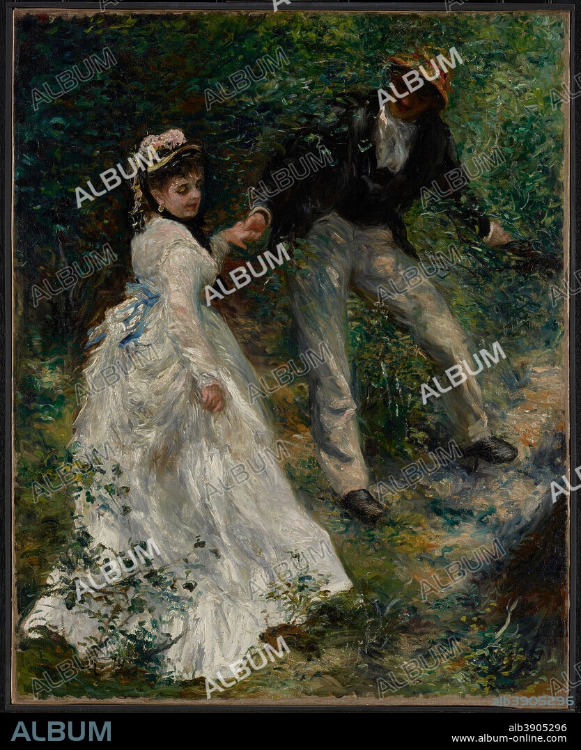 PIERRE AUGUSTE RENOIR. La Promenade. Date/Period: 1870. Painting. Oil on canvas. Height: 813 mm (32 in); Width: 648 mm (25.51 in).
