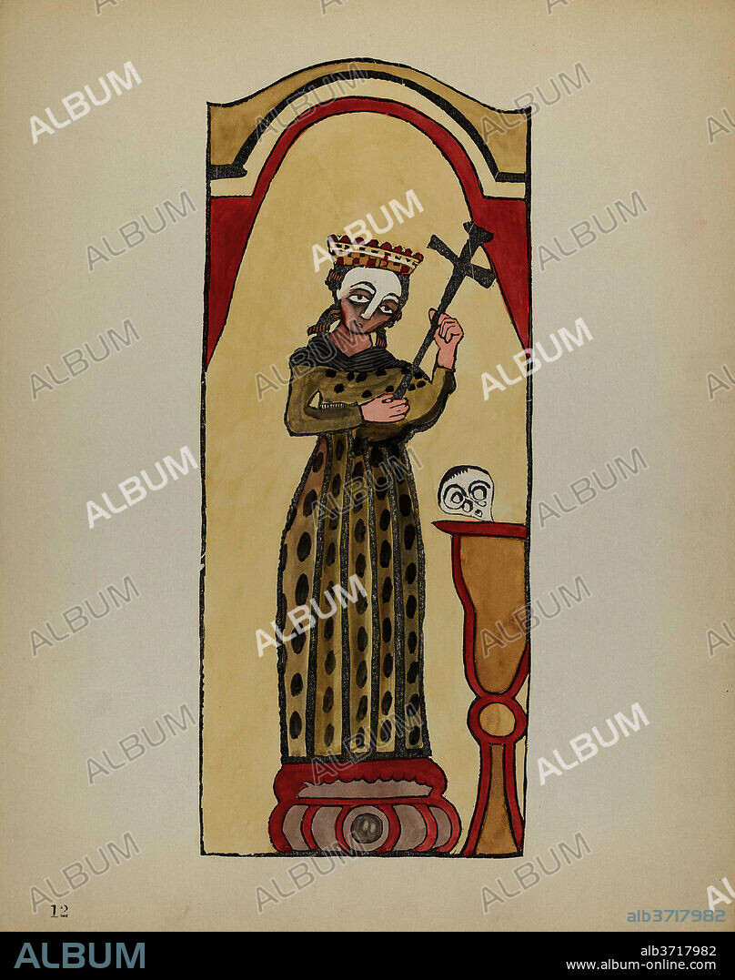 AMERICAN 20TH CENTURY. Plate 12: Saint Rita: From Portfolio "Spanish Colonial Designs of New Mexico". Dated: 1935/1942. Dimensions: overall: 35.6 x 28 cm (14 x 11 in.). Medium: screenprint on paper.