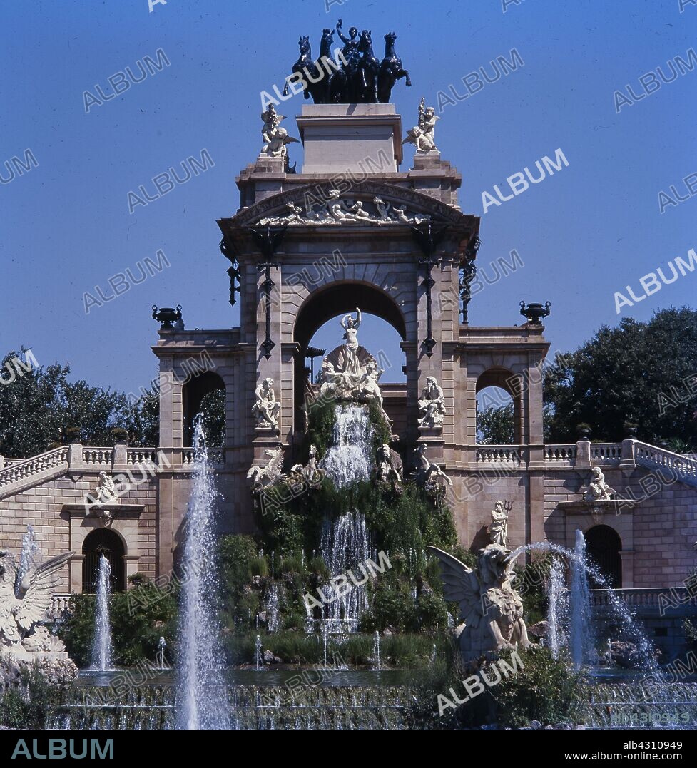 JOSEP FONTSERÈ. Josep Fontserè i Mestre / Cascada del Parque de la Ciudadela (Parc de la Ciutadella) de Barcelona (1875-1888).