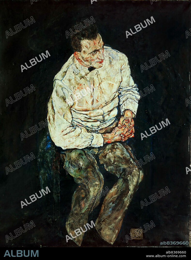 EGON SCHIELE. Portrait of Karl Grünwald.