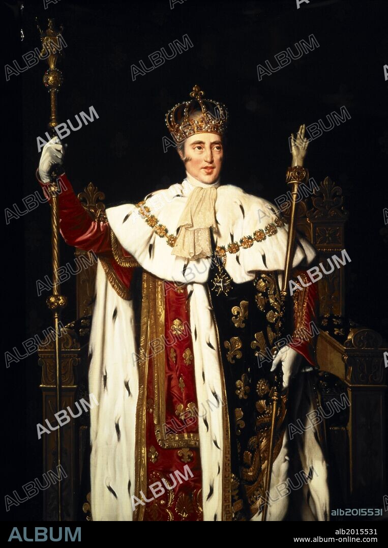 JEAN AUGUSTE DOMINIQUE INGRES. Carlos X de Francia vestido para la coronación, Óleo sobre lienzo, (detalle).