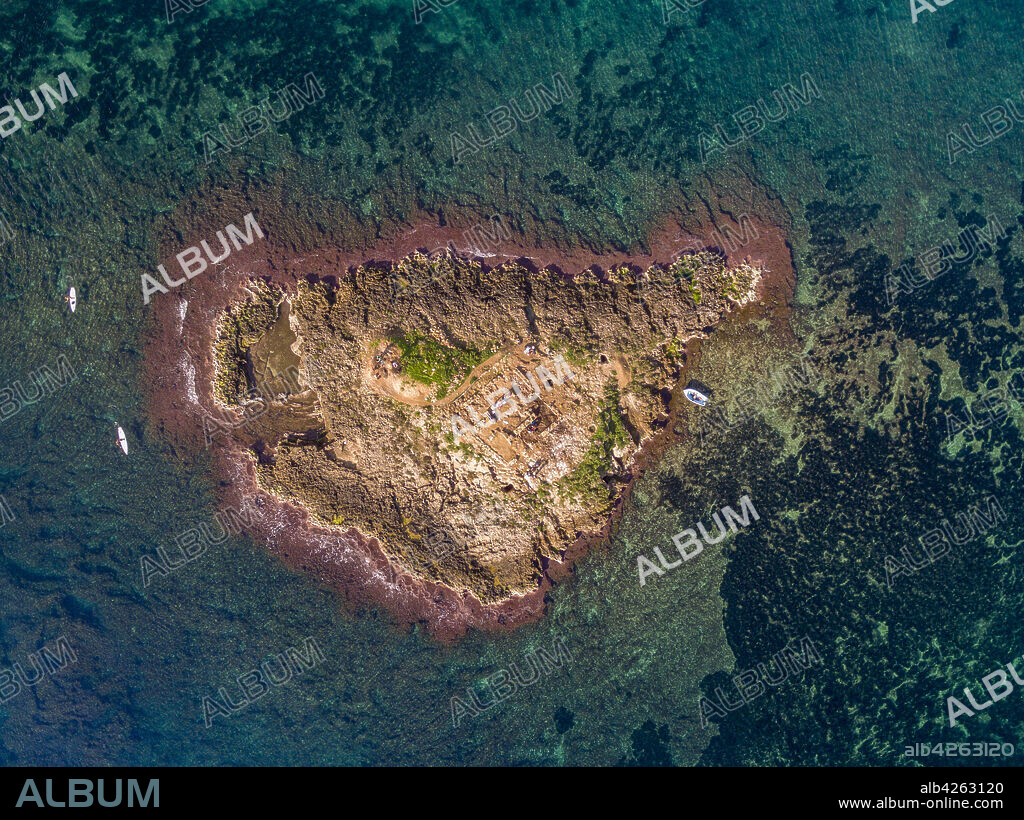 Punic archaeological site, Na Galera islet, Can Pastilla, Palma, Mallorca, balearic islands, spain, europe.
