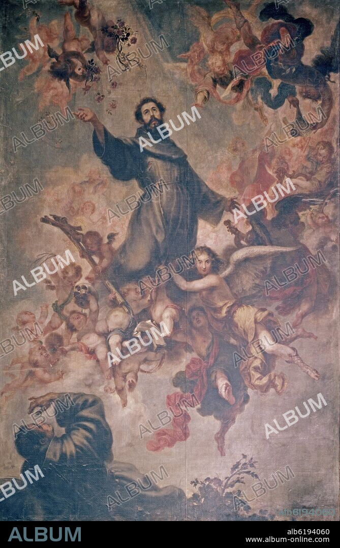 FRANCISCO HERRERA EL MOZO. EXTASIS DE SAN FRANCISCO - SIGLO XVII - BARROCO ESPAÑOL.