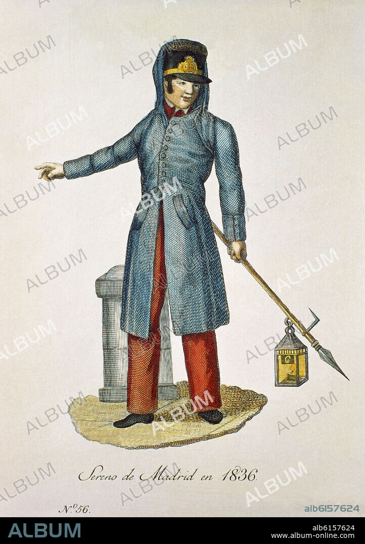 SERENO DE MADRID EN 1836 - GRABADO SIGLO XIX.