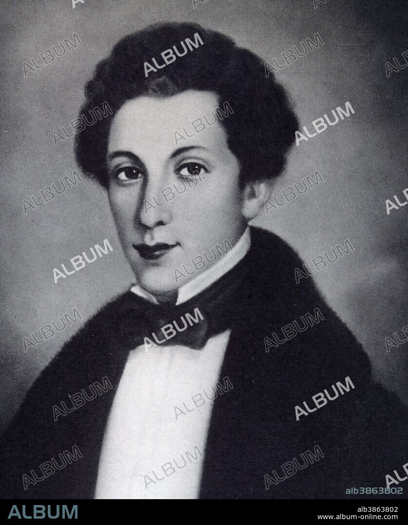 ARRIAGA, JUAN CRISOSTOMO. COMPOSITOR ESPAÑOL . BILBAO 1806 - 1826. APODADO MOZART ESPAÑOL. RETRATO OLEO DE MIGUEL MARAÑON. SFGP/ © KORPA.