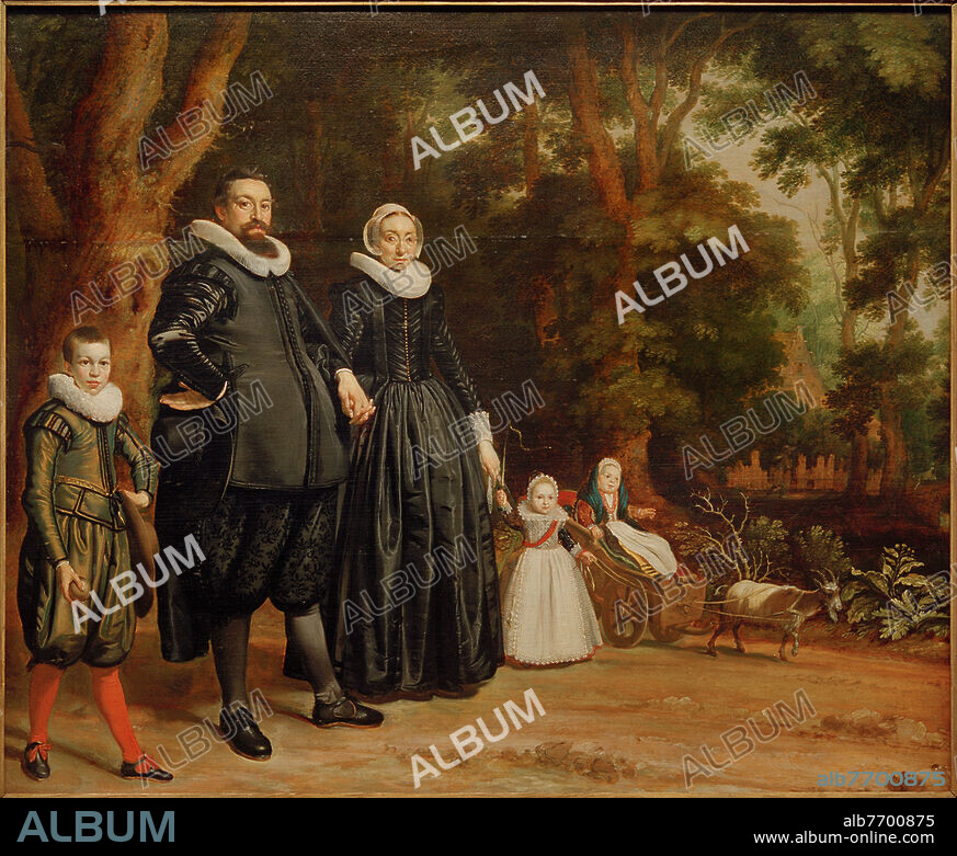 THOMAS DE KEYSER. Keyser, Thomas de. 1596/97 - 1667. "Bildnis einer holländischen Familie", um 1624. Öl auf Eichenholz, 60,6 × 73,5 cm. Inv. Nr. SG 699. Aus den Sammlungen der Herzöge von Sachsen-Coburg und Gotha'schen Stiftung für Kunst und Wissenschaft, Gotha, Schloßmuseum.