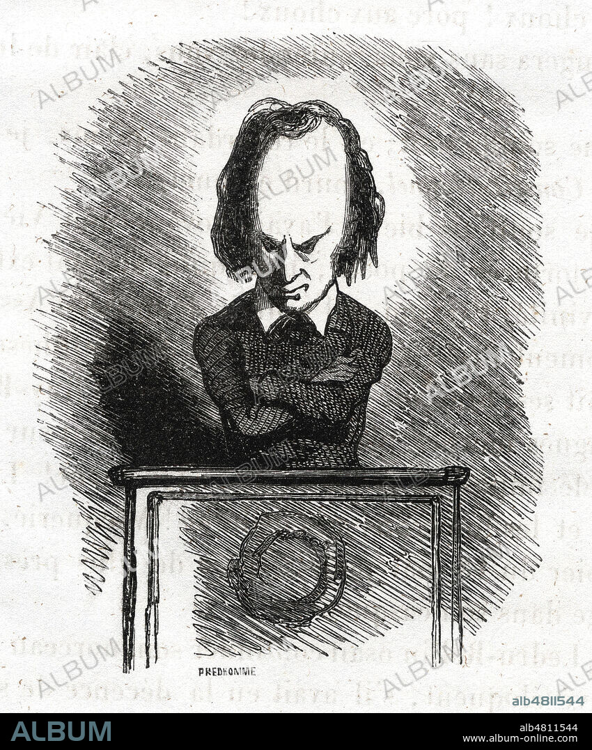 Victor HUGO (1802-1885) a la tribune. Caricature de 1850 par CHAM (1819-1879) pour Assemblée nationale comique par Auguste LIREUX (1810-1870). Credit : Collection Jonas/Kharbine-Tapabor.