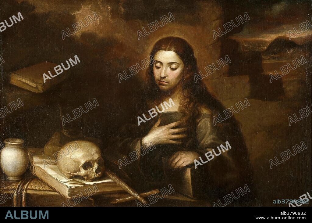 Mateo Cerezo / 'Magdalena Penitente'. Segunda mitad del siglo XVII. Óleo sobre lienzo, 82,5 x 125 cm.