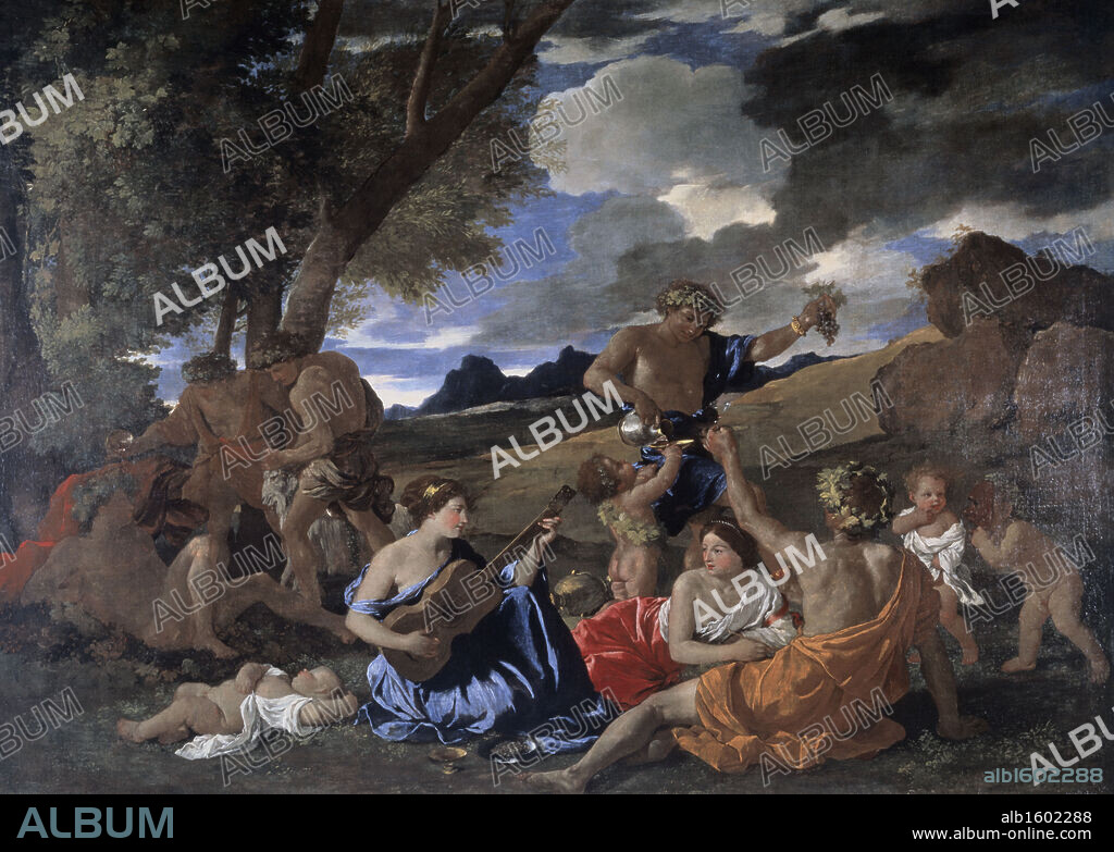 The Andrians, Known as the Great Bacchanal with Woman Playing a Lute   Nicolas Poussin (1594-1665/French)   Musee du Louvre, Paris.