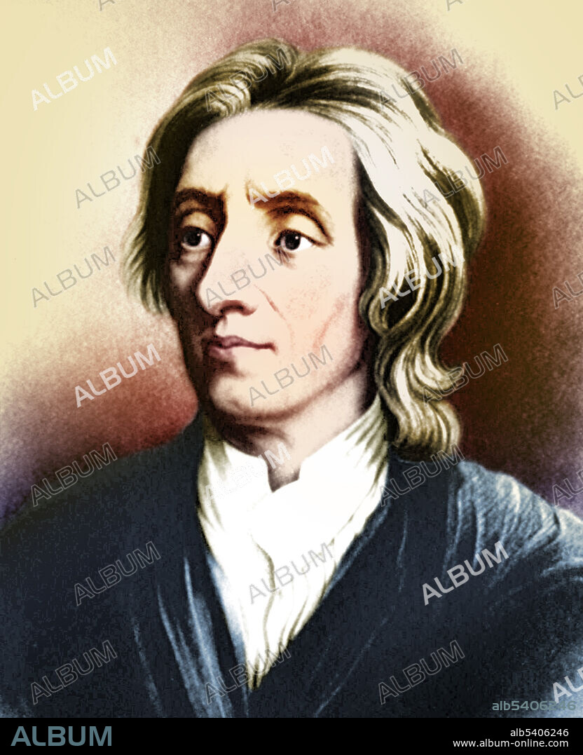 John Locke (1632 - 1704) was an influential English philosopher and physician during the Age of Enlightenment. Colorization of an illustration by G. Kneller, originally published circa 1898.