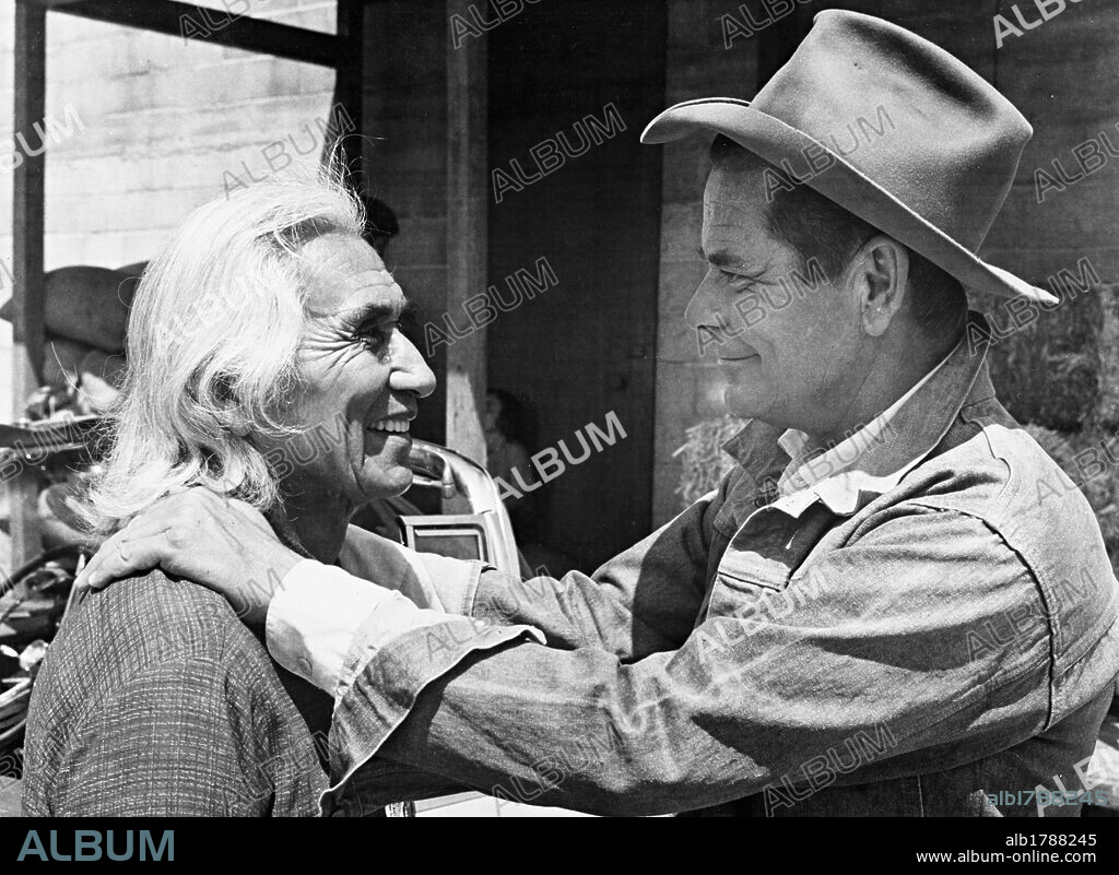 CHIEF DAN GEORGE and GLENN FORD in SMITH!, 1969, directed by MICHAEL O'HERLIHY. Copyright WALT DISNEY PRODUCTIONS.