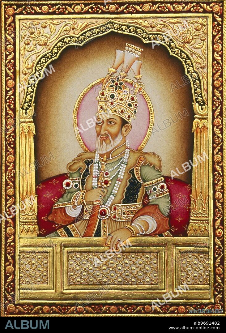 Mughal miniature painting Bahadur Shah Zafar.