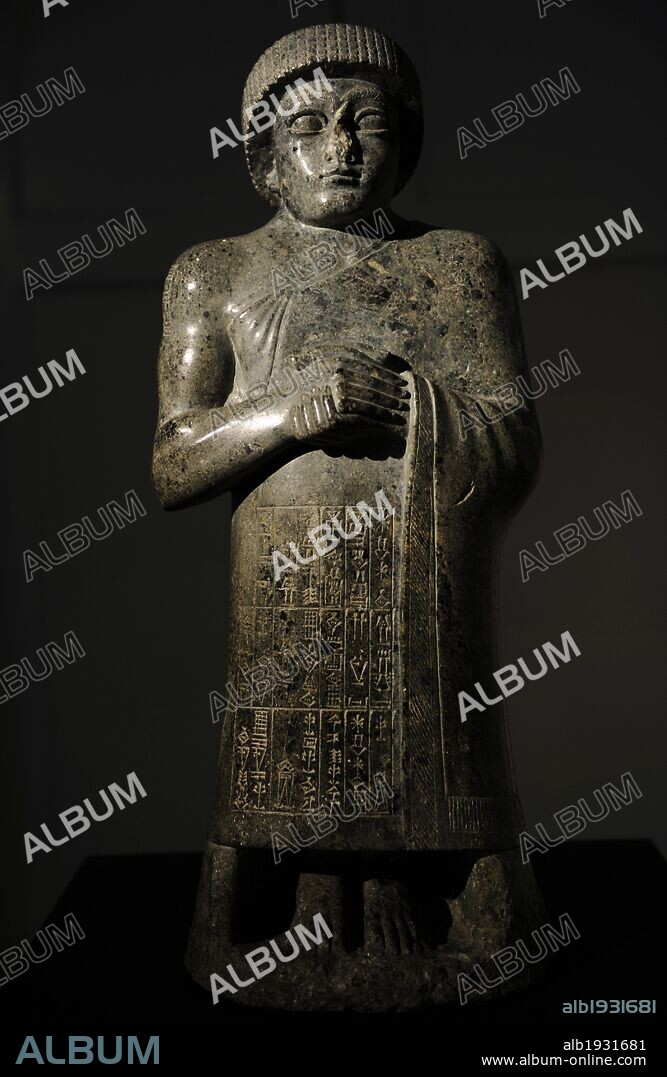 Mesopotamian Art. Gudea, a ruler (ensi) of the state of Lagash in Southern Mesopotamia who rule ca 2144-2124 BC. Telloh. Sumer.  Ny Carlsberg Glyptotek. Denmark.