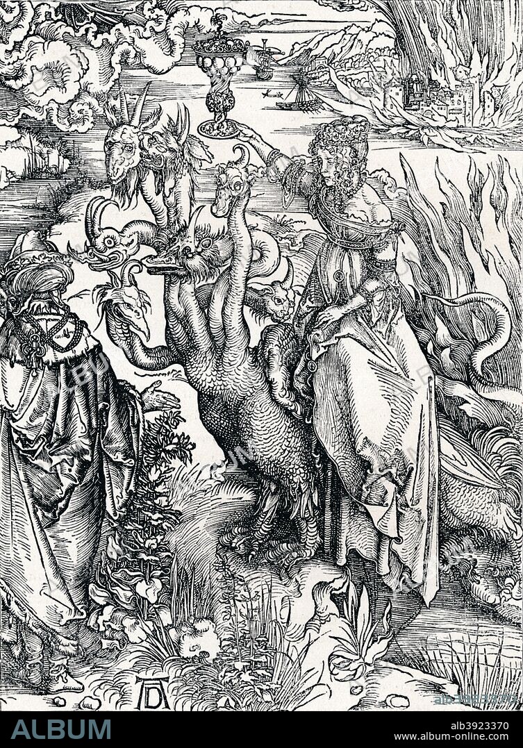 'The Babylonish Whore', 1498, (1906). From The Engravings of Albert Durer, by Lionel Cust. [Seeley and Co. Limited, London, 1906].