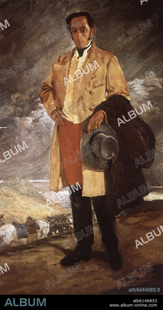ANTONIO SALAS (1888-1974) TITO SALAS. Venezuelian school. Portrait of Simon Bolivar (1783-1830), general and politician from South America.
