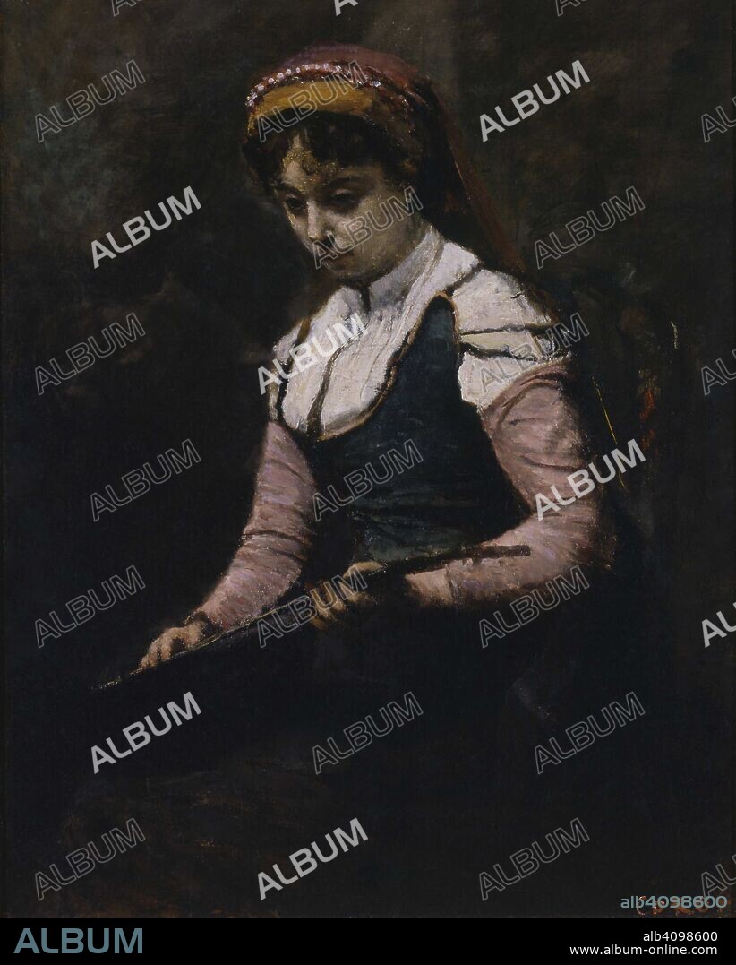 JEAN-BAPTISTE-CAMILLE COROT. Femme à la Mandoline (Girl with Mandolin).