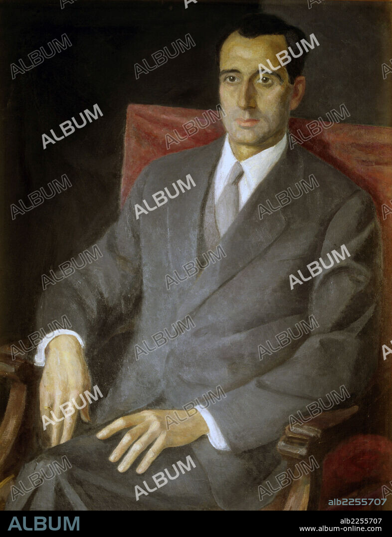 DANIEL VÁZQUEZ DÍAZ. RUIZ GIMENEZ , JOAQUIN. POLITICO ESPAÑOL. JAEN 1913 -. OLEO DE DANIEL VAZQUEZ DIAZ. MINISTERIO DE EDUCACION Y CIENCIA , MADRID.
