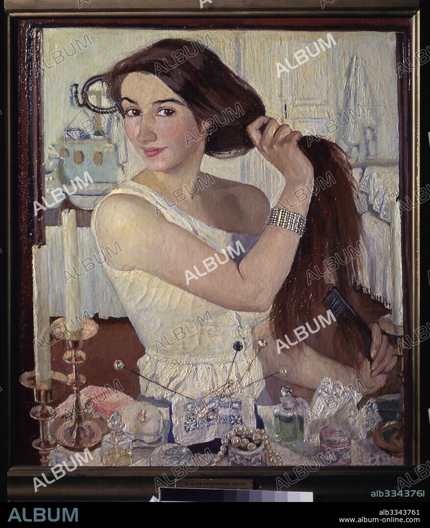 ZINAIDA YEVGENIEVNA SEREBRIAKOVA. At the toilet. Self-portrait.
