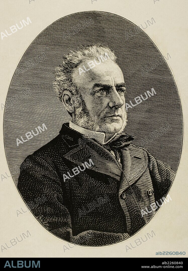 MIGUEL LOBO Y MALAGAMBA (1818-1876). Marino español. Grabado por Paris. La Ilustración Española y Americana, 1876.