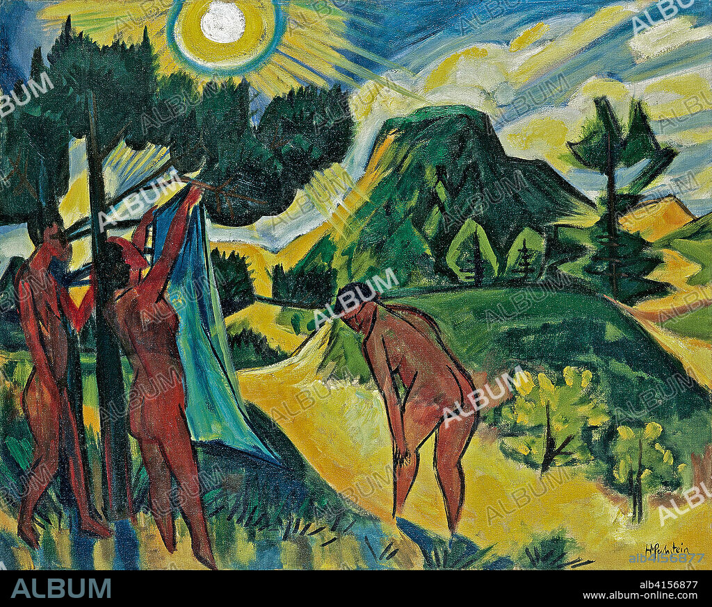 Max Pechstein (Eckersbach, 1881-Berlín, 1955). Verano en Nidden (1919 - 1920). Óleo sobre lienzo. 81,3 x 101 cm.