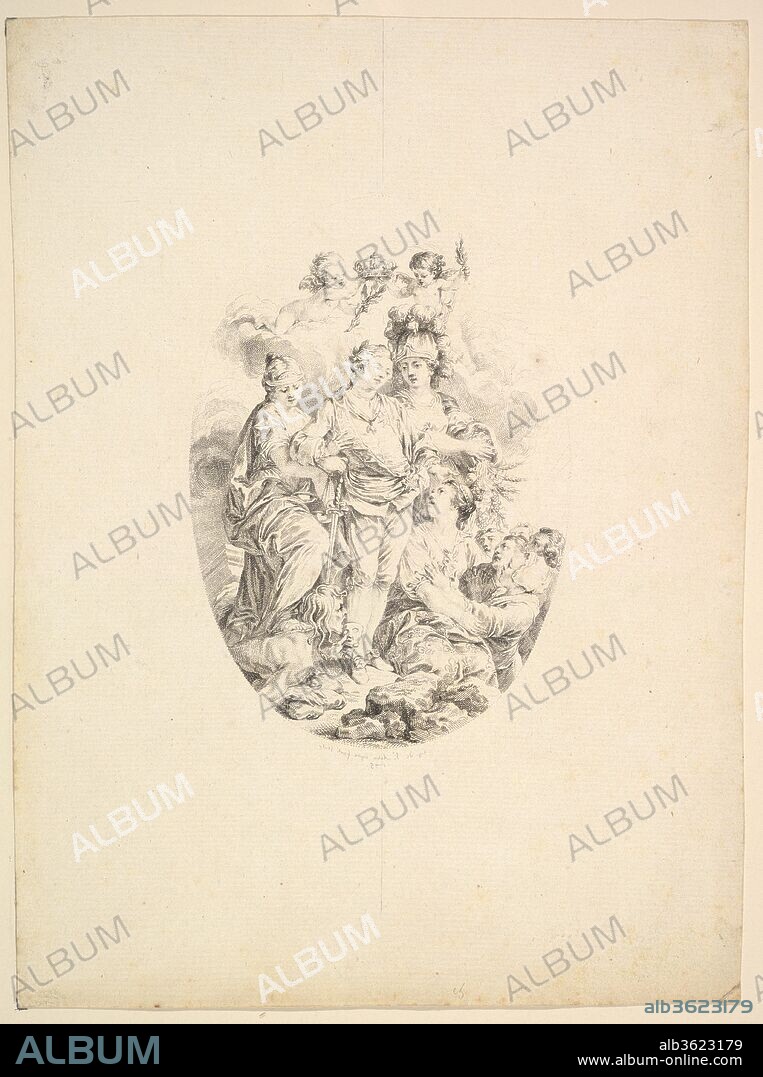 AUGUSTIN DE SAINTAUBIN, AFTER CHARLES NICOLAS COCHIN II. Allegory of