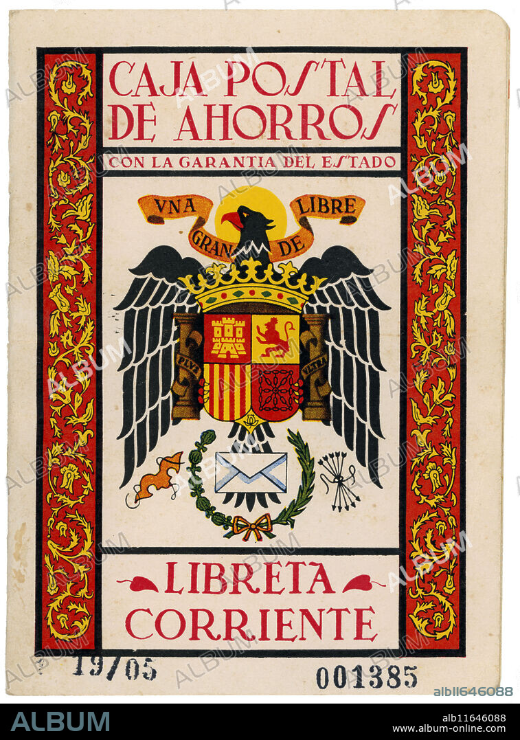 España. Portada de la Libreta Corriente de la Caja Postal de Ahorros. Año 1962.