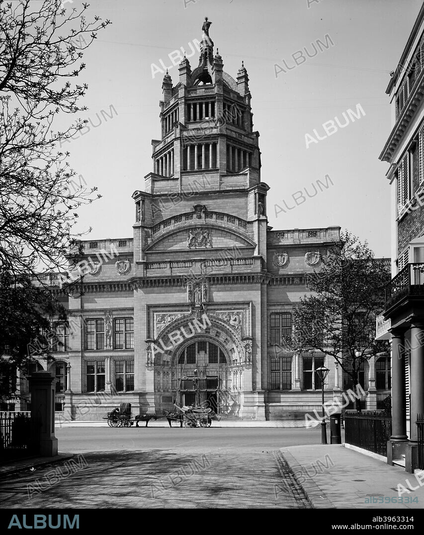 Victoria and Albert Museum, Cromwell Road, Kensington, London, 1907. In 1909 new premises for the Museum of Ornamental Art, renamed the Victoria & Albert Museum, were opened in Kensington. Aston Webb won the competition to design the museum, and the foundation stone was laid in 1899.