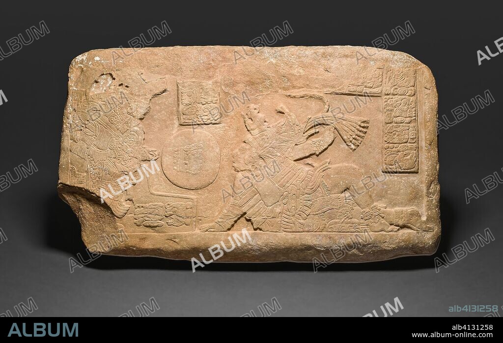 Ballplayer Panel. Late Classic Maya; Usumacinta River area, Mexico or Guatemala. Date: 700 AD-800 AD. Dimensions: 43.2 × 25.1 cm (17 × 9.9 in.). Limestone. Origin: Usumacinta.