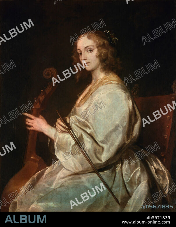 ANTON VAN DYCK. Dyck, Anthonis van ; 1599-1641 (atelier ?). "La gambiste". (Autrefois considéré comme le portrait de Mary Ruthven, épouse de l'artiste). Huile sur toile, 114 × 96 cm. Munich, Alte Pinakothek.