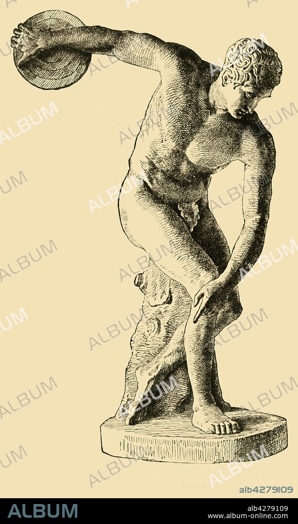 'Greek Athlete Throwing the Discus', 1890. The Discus was one of the events of the ancient Greek pentathlon, dating back to at least 708 BC. From "Cassell's Illustrated Universal History, Vol. I - Early and Greek History", by Edmund Ollier. [Cassell and Company, Limited, London, Paris and Melbourne, 1890].